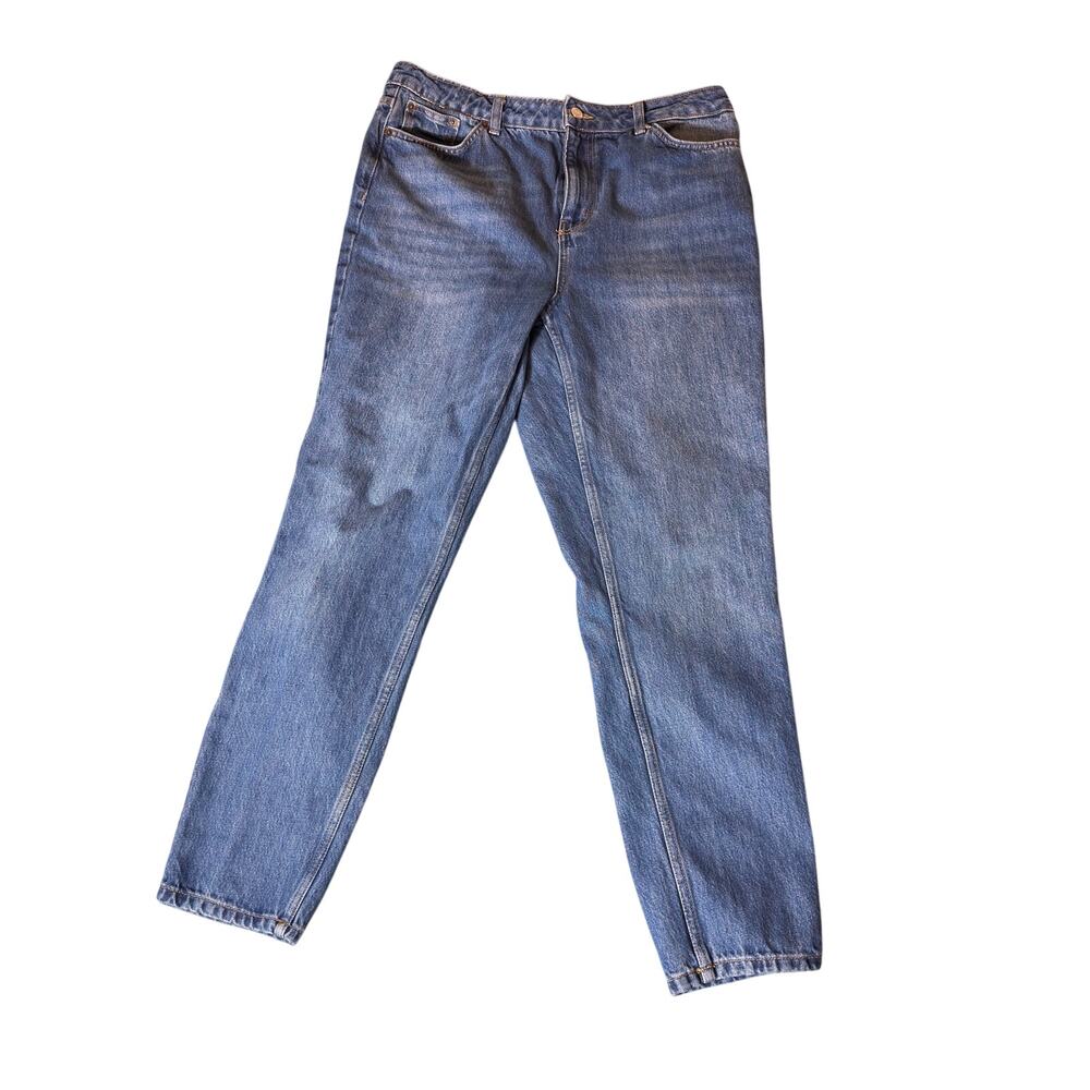 Mom Jeans High Rise Boyfriend Fit Relaxed Tapered Top Shop Size 12